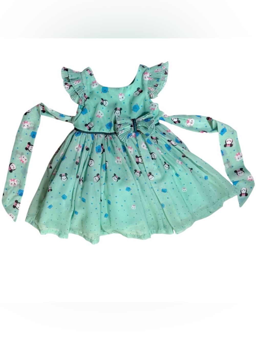 Disney TSUM TSUM chiffon pastel green layered party dress size 2T